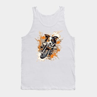 Border Collie on a Motorcycle: Fun and Adventure! Tank Top